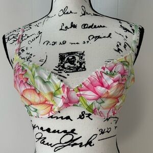 NWT Y2K Manuel Canovas Floral Underwire Bra 34C